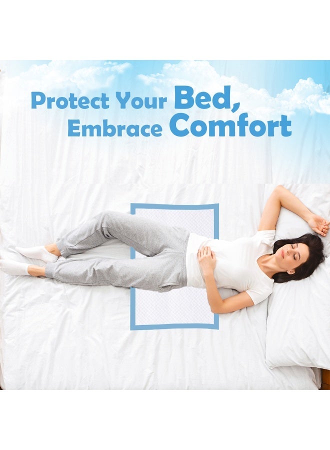 لطف وحضن كيوت إن كادل فوط حماية السرير للاستخدام مرة واحدة للكبار 60×90 سم – امتصاص عالي لفوط سلس البول مع طبقة عازلة للماء لحماية المرتبة (أزرق، عبوة 60 قطعة) - Image 3